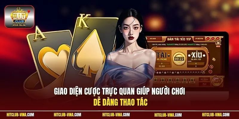 Giao diện cược trực quan giúp người chơi dễ dàng thao tác
